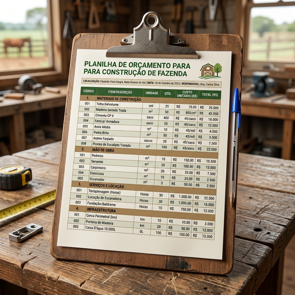 Planilha de Orçamento de Obra